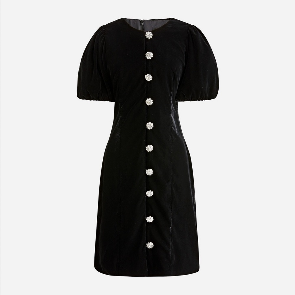 Velvet puff sleeve dress